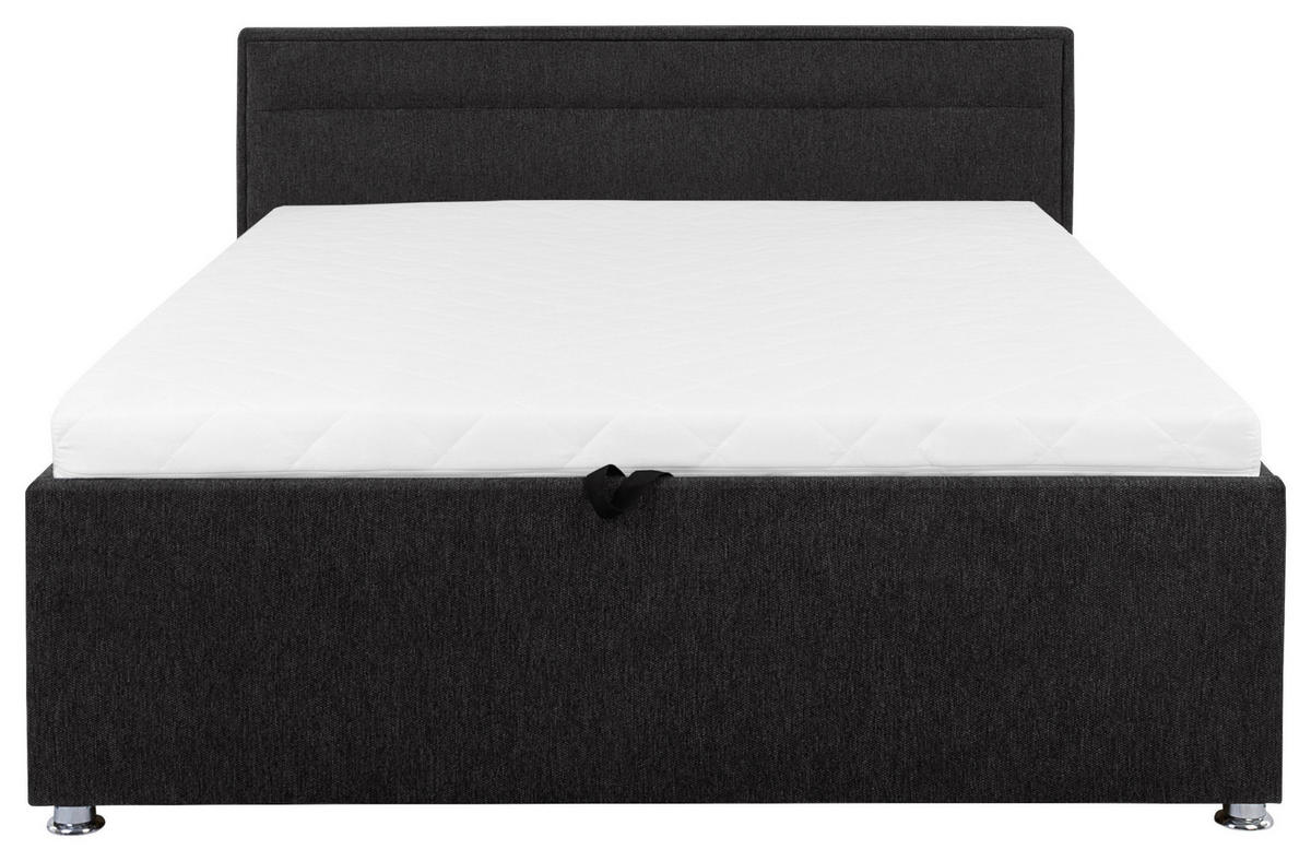 POLSTERBETT Matratze, Lattenrost, Bettkasten Anthrazit 140/200 cm  - Anthrazit, MODERN, Holz/Kunststoff (140/200cm) - MID.YOU