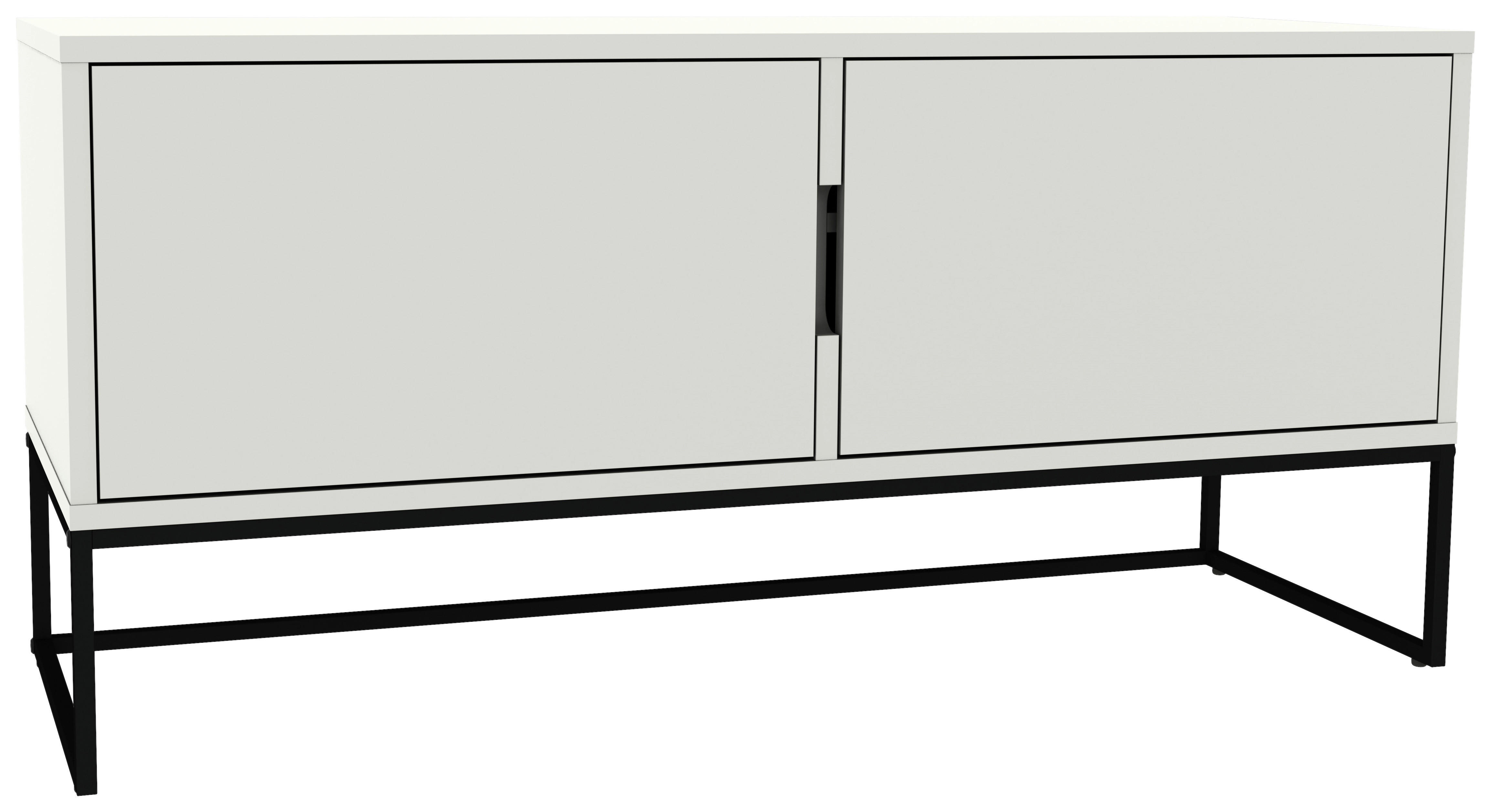 LOWBOARD Weiß  - Schwarz/Weiß, Design, Holzwerkstoff/Metall (118/57/43cm)