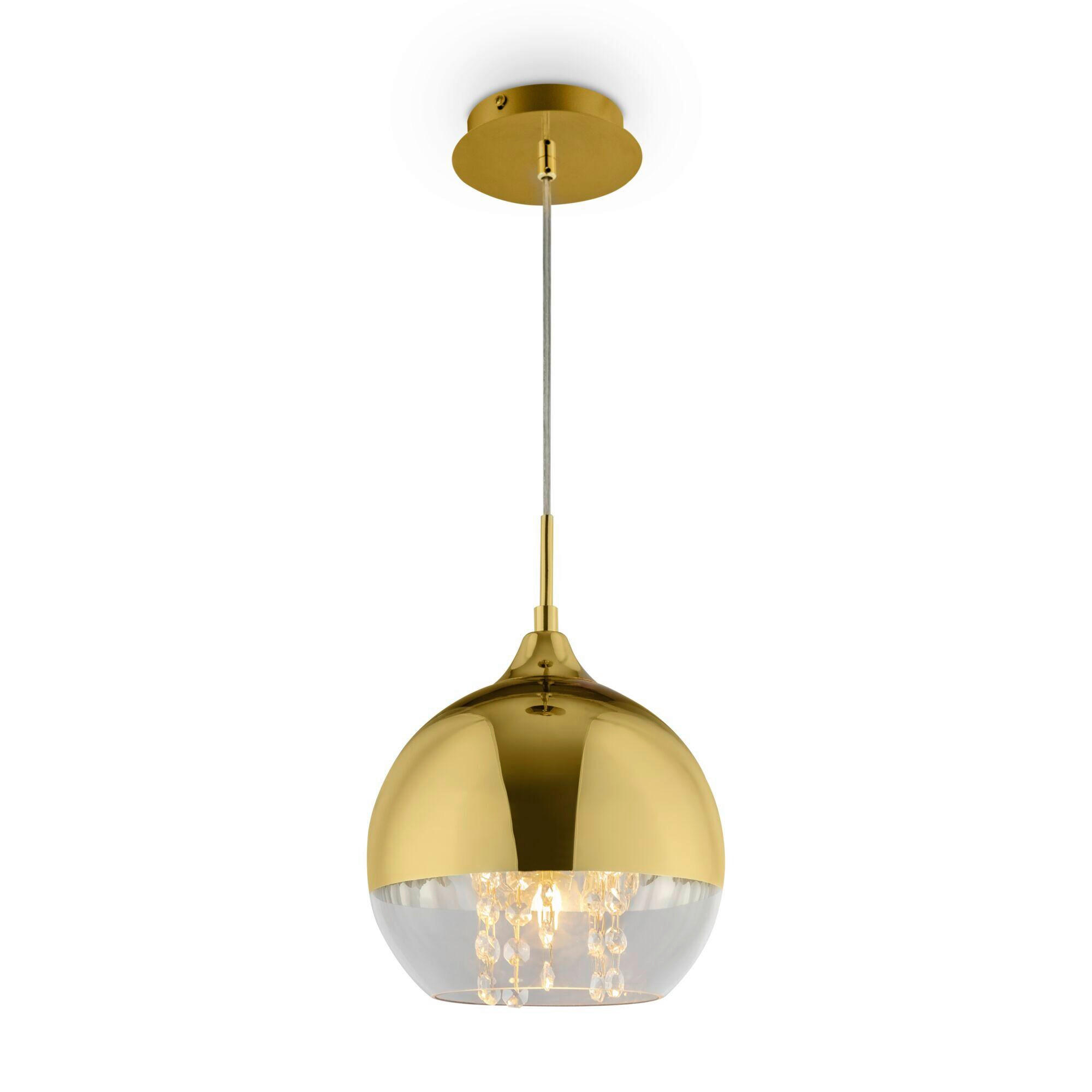 PENDELLEUCHTE 20/17.5/20 cm    - Transparent/Goldfarben, Trend, Glas/Metall (20/17.5/20cm) - MAYTONI