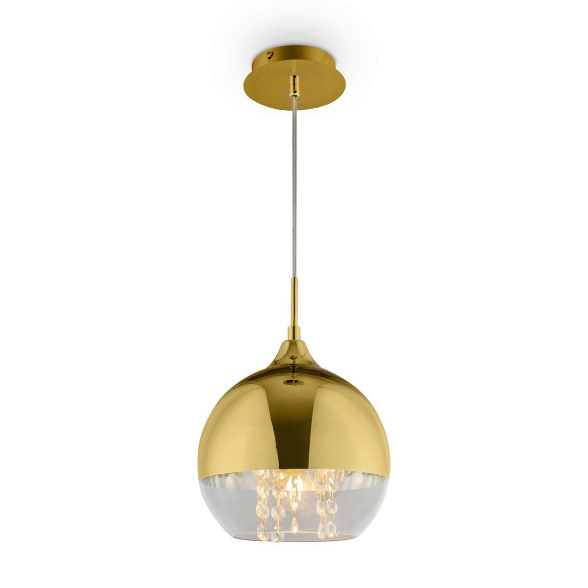PENDELLEUCHTE 20/17.5/20 cm    - Transparent/Goldfarben, Trend, Glas/Metall (20/17.5/20cm) - MAYTONI