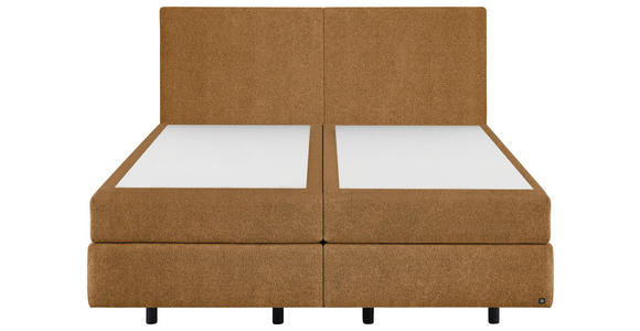 POLSTERBETT 160/200 cm,  in Gelb, Bettkasten, Lattenroste, Matratzen, unterschiedliche Matratzenhärtegrade je Bettseite, H2 + H4 = mittel + sehr fest  - Gelb/Schwarz, Design, Holz/Holzwerkstoff (160/200cm) - Dieter Knoll