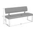 SITZBANK Echtleder Edelstahlfarben, Grau - Edelstahlfarben/Weiß, Design, Leder/Metall (160/85/60cm) - Dieter Knoll