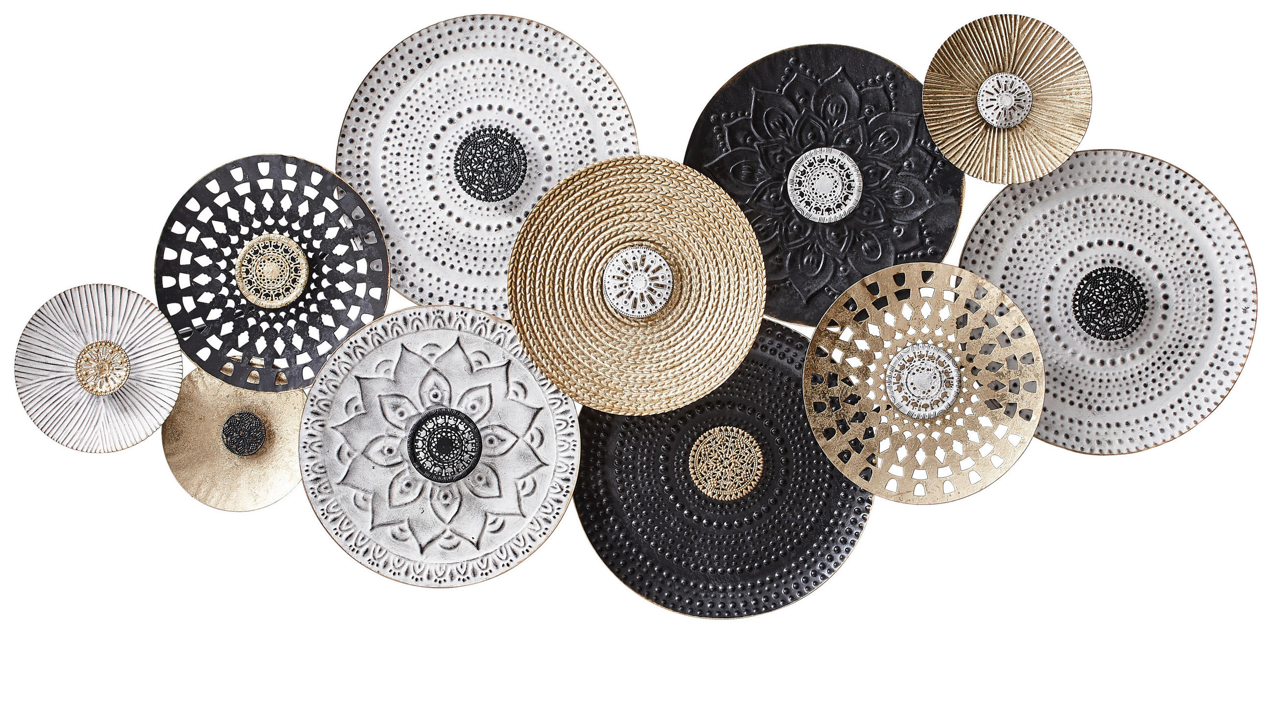 WANDDEKO Metall  - Goldfarben/Schwarz, Design, Metall (134/68/6cm) - Ambia Home