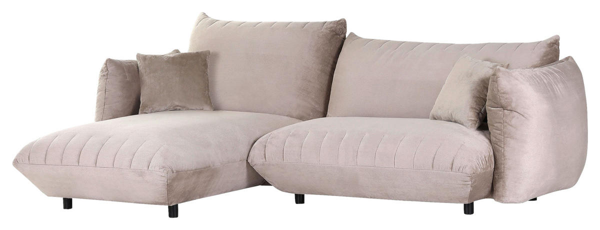 HÖRNSOFFA i plysch beige  - beige/svart, Klassisk, textil/plast (170/270cm) - MID.YOU