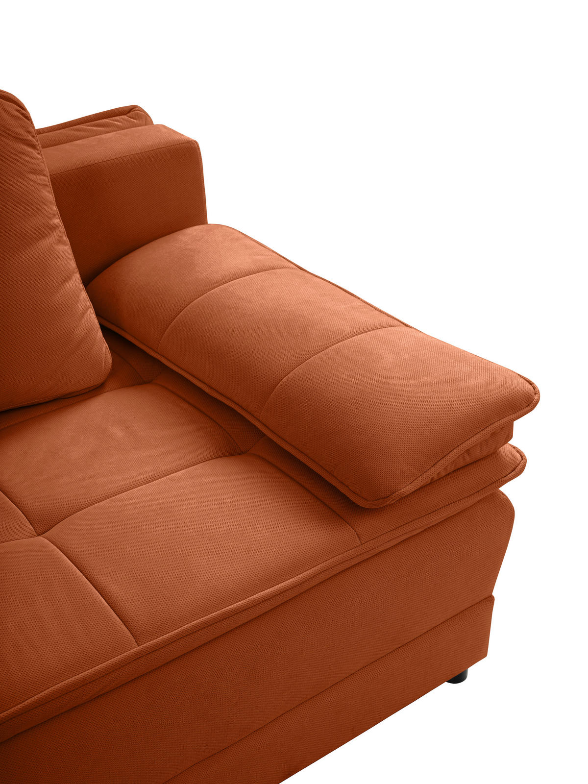 BÄDDSOFFA i vävt tyg rostfärgad  - svart/rostfärgad, Modern, textil/plast (202/73-92/105cm) - MID.YOU