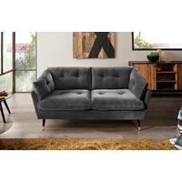 2-SITZER-SOFA JAPAN-2S SOFA Samt Anthrazit  - Anthrazit, MODERN, Textil (167/84/93cm) - MID.YOU