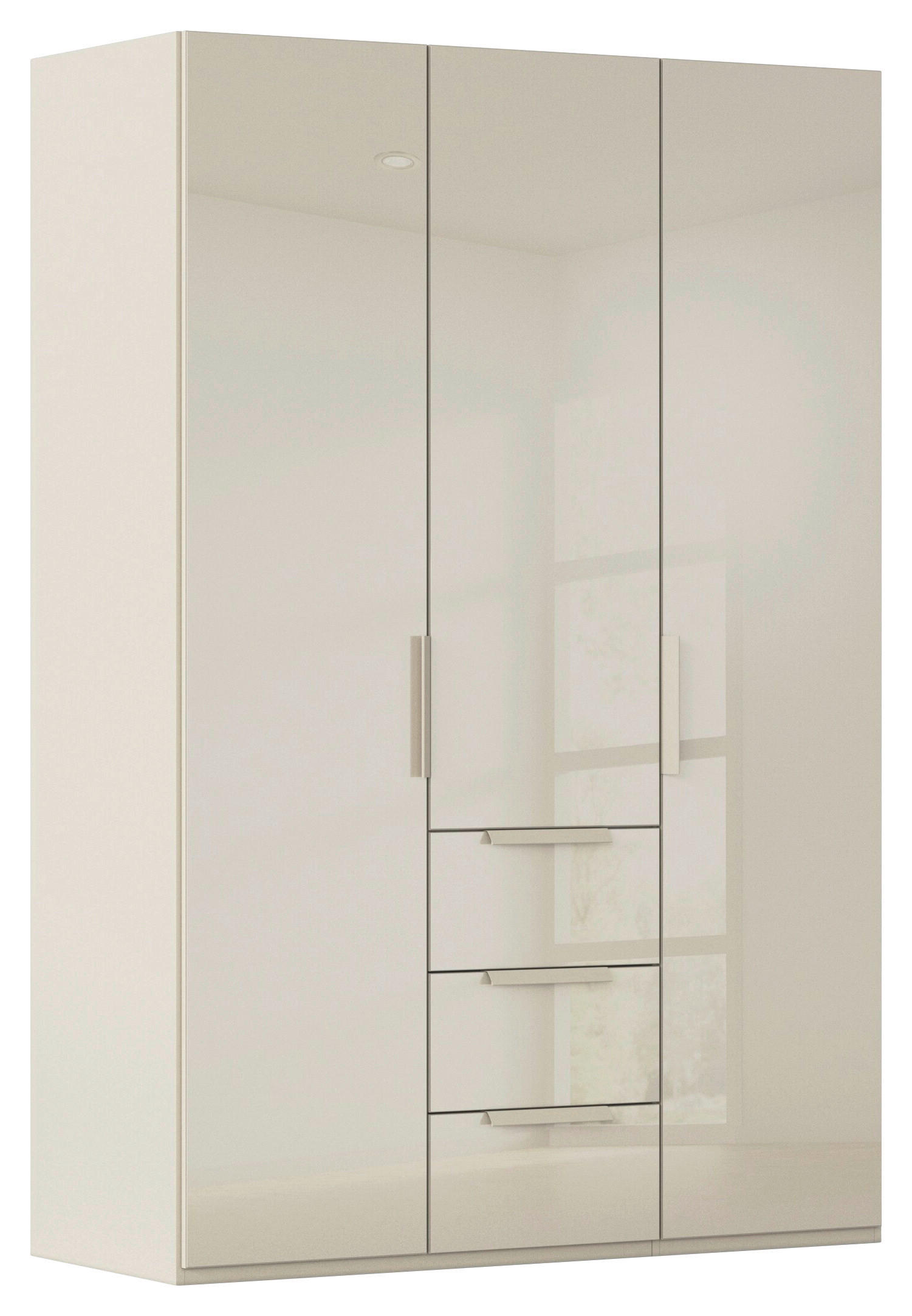 DREHTÜRENSCHRANK 151/223/61 cm,  in Champagner, 3-türig  - Champagner, Basics, Glas/Holzwerkstoff (151/223/61cm) - Novel