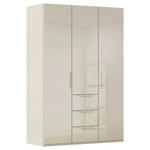 DREHTÜRENSCHRANK 151/223/61 cm,  in Champagner, 3-türig  - Champagner, Basics, Glas/Holzwerkstoff (151/223/61cm) - Novel