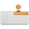 SIDEBOARD Weiß, Eichefarben  189/90/42 cm  - Eichefarben/Weiß, Design, Glas/Holz (189/90/42cm) - Novel
