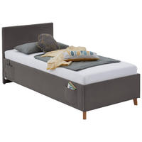 POLSTERBETT 90/200 cm  in Anthrazit  - Eichefarben/Anthrazit, KONVENTIONELL, Holz/Textil (90/200cm) - Stylife