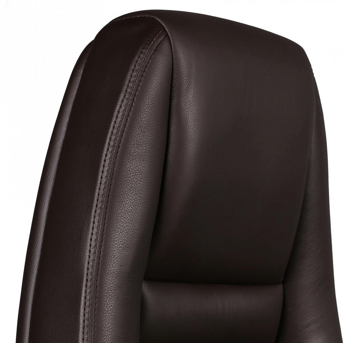 CHEFSESSEL  in Lederlook Braun  - Alufarben/Braun, Modern, Leder/Kunststoff (68/130/68cm) - MID.YOU