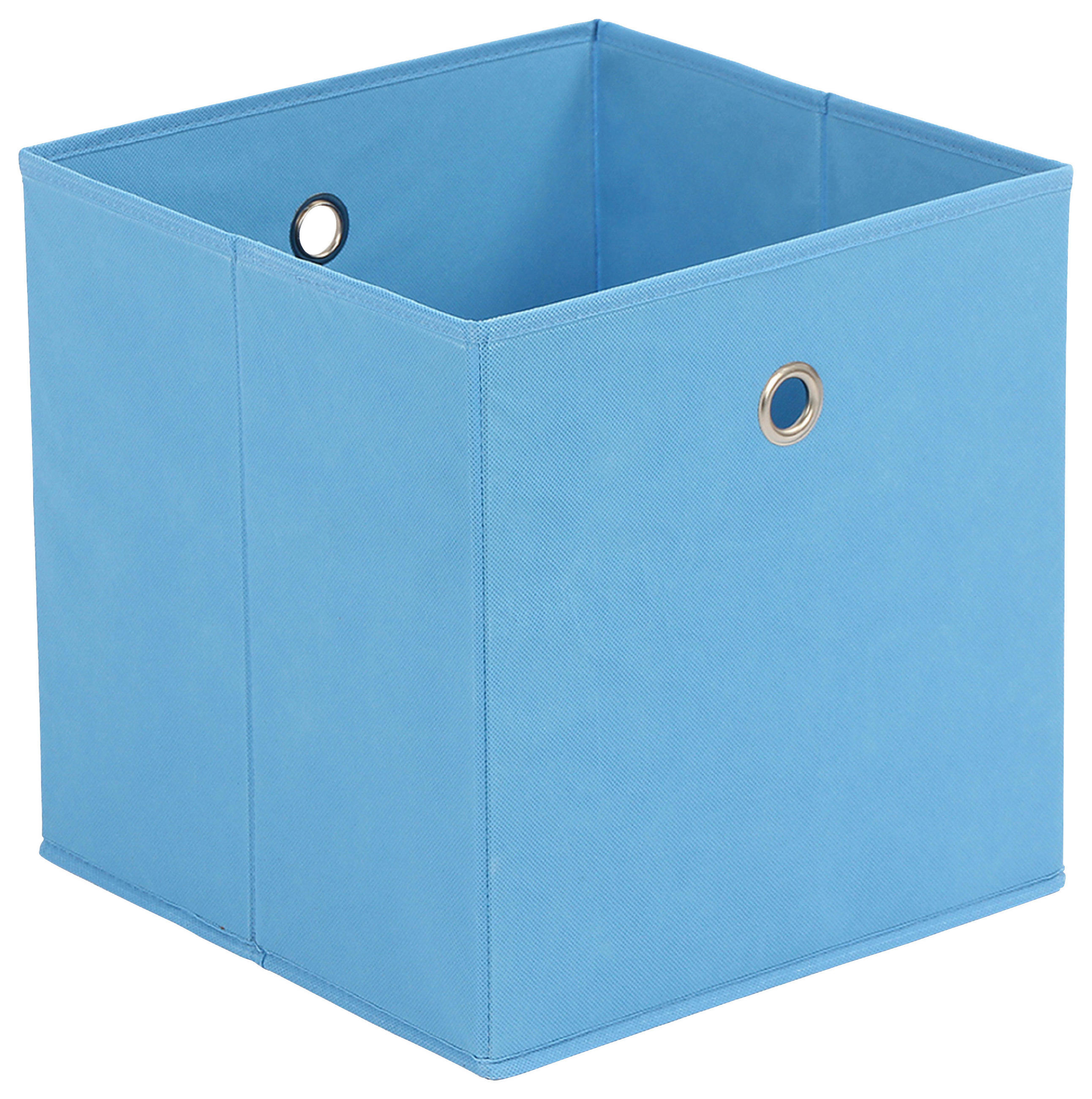 SKLADACÍ BOX, kov, textil, kartón, 32/32/32 cm - svetlomodrá, Design, kartón/kov (32/32/32cm) - Carryhome