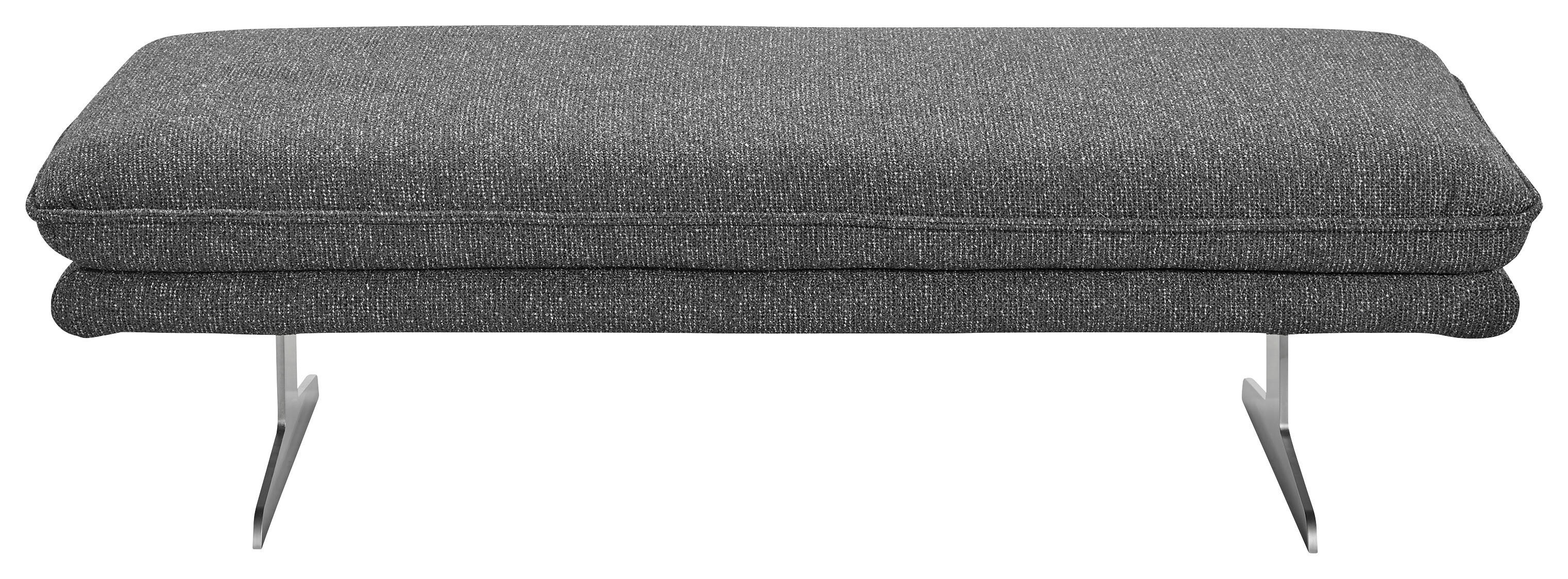 HOCKER Webstoff Anthrazit  - Chromfarben/Anthrazit, Design, Textil (145/43/71cm) - Chilliano