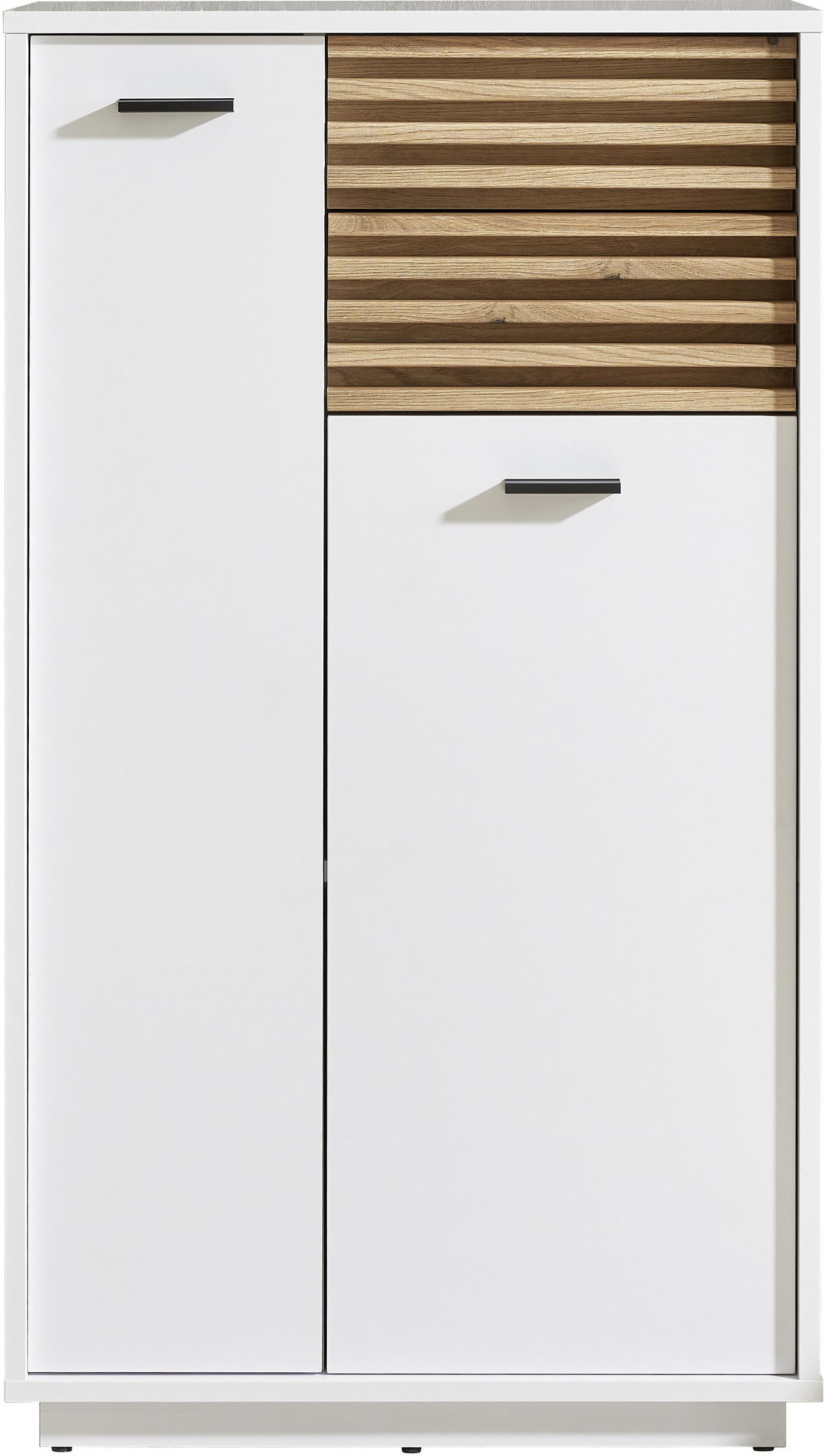 MIDISCHRANK 60/106/35 cm  - Eichefarben/Schwarz, KONVENTIONELL, Holzwerkstoff/Kunststoff (60/106/35cm) - home24