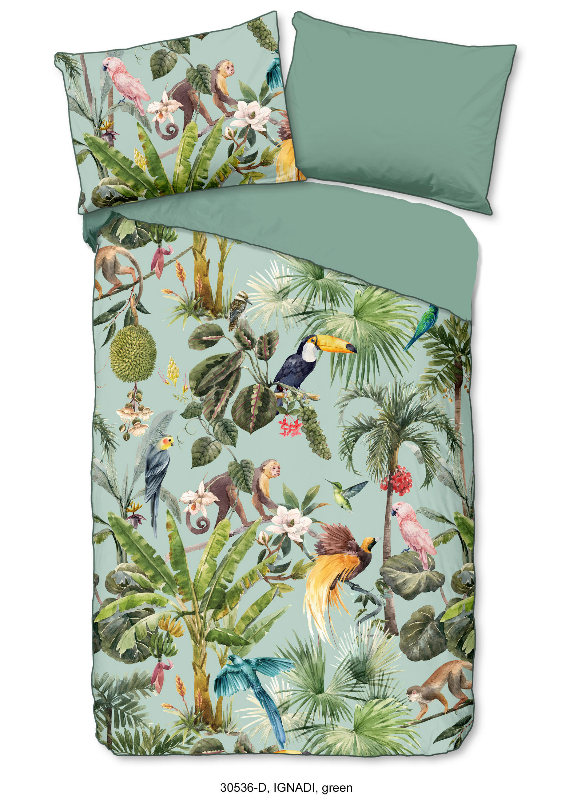 BETTWÄSCHE Descanso Satin 140/200 cm  - Jadegrün/Olivgrün, Trend, Textil (140/200cm)