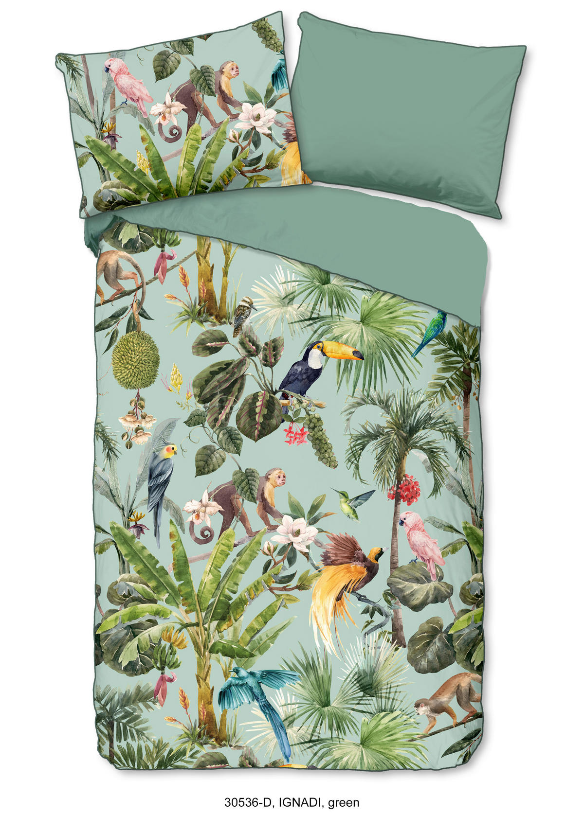 BETTWÄSCHE Descanso Satin 140/200 cm  - Jadegrün/Olivgrün, Trend, Textil (140/200cm)