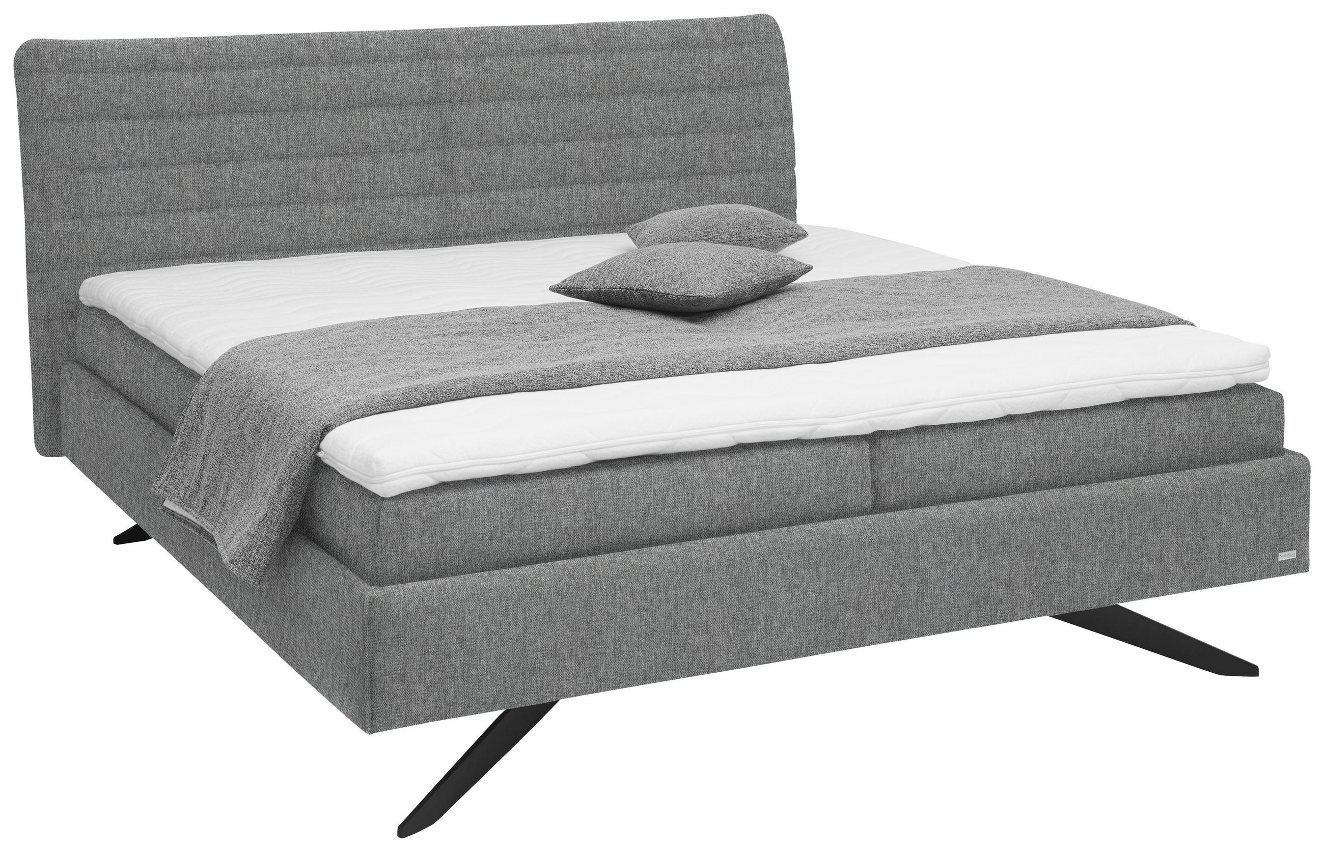 POLSTERBETT 180/200 cm  in Grau  - Weiss/Schwarz, Design, Holzwerkstoff/Kunststoff (180/200cm) - Dieter Knoll