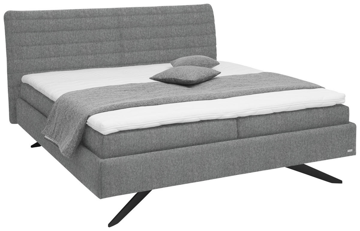 POLSTERBETT 180/200 cm  in Grau  - Weiss/Schwarz, Design, Holzwerkstoff/Kunststoff (180/200cm) - Dieter Knoll