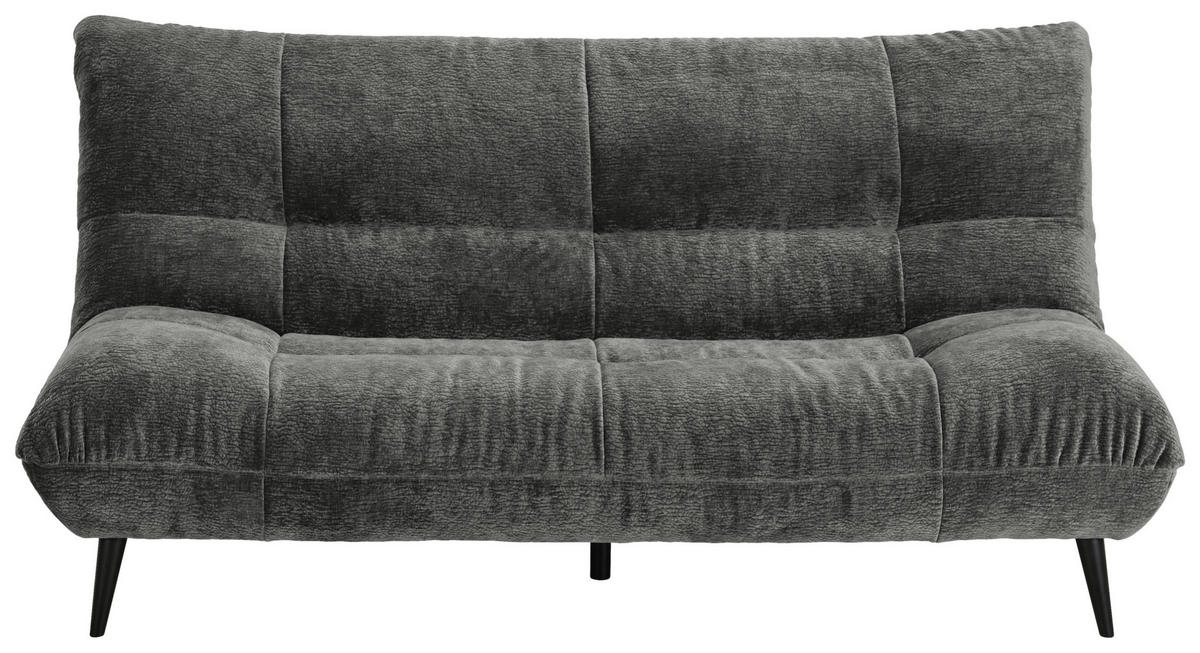 2-SITZER-SOFA in Mikrofaser Anthrazit  - Anthrazit/Schwarz, Konventionell, Textil/Metall (198/100/101cm) - MID.YOU