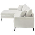 ECKSOFA  in Cord Naturfarben  173/280 cm  - Schwarz/Naturfarben, KONVENTIONELL, Textil/Metall (173/280cm) - Hom`in