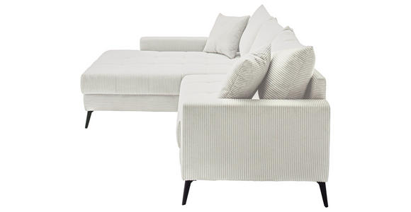 ECKSOFA  in Cord Naturfarben  173/280 cm  - Schwarz/Naturfarben, KONVENTIONELL, Textil/Metall (173/280cm) - Hom`in