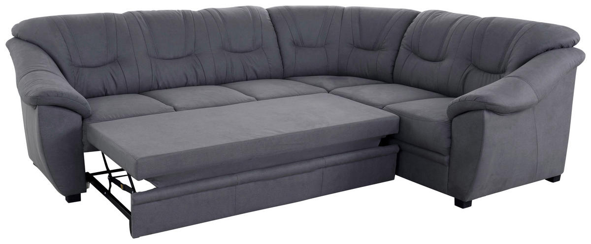 ECKSOFA inkl. Funktion in Flachgewebe Dunkelblau  - Schwarz/Dunkelblau, Konventionell, Kunststoff/Textil (264/215cm) - Sit & More