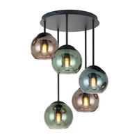 HÄNGELEUCHTE 40/58 cm  - Blau/Rot, Trend, Glas/Metall (40/58cm) - Novel