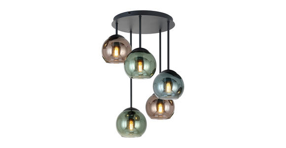 HÄNGELEUCHTE 40/58 cm  - Blau/Rot, Trend, Glas/Metall (40/58cm) - Novel