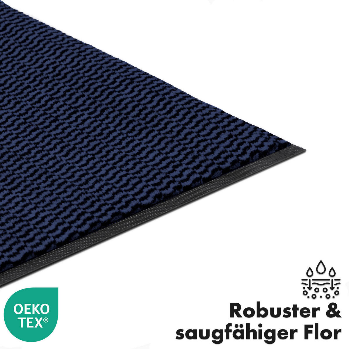 SCHMUTZFANGMATTE 80/120 cm  - Blau, Basics, Kunststoff/Textil (80/120cm) - Floordirekt