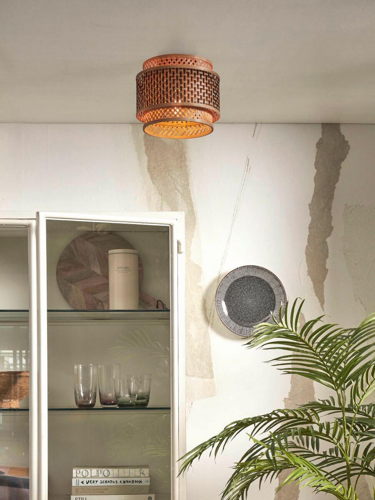 DECKENLEUCHTE GOOD&MOJO  25/20 cm   - Schwarz/Naturfarben, Trend, Holz (25/20cm) - Good & Mojo