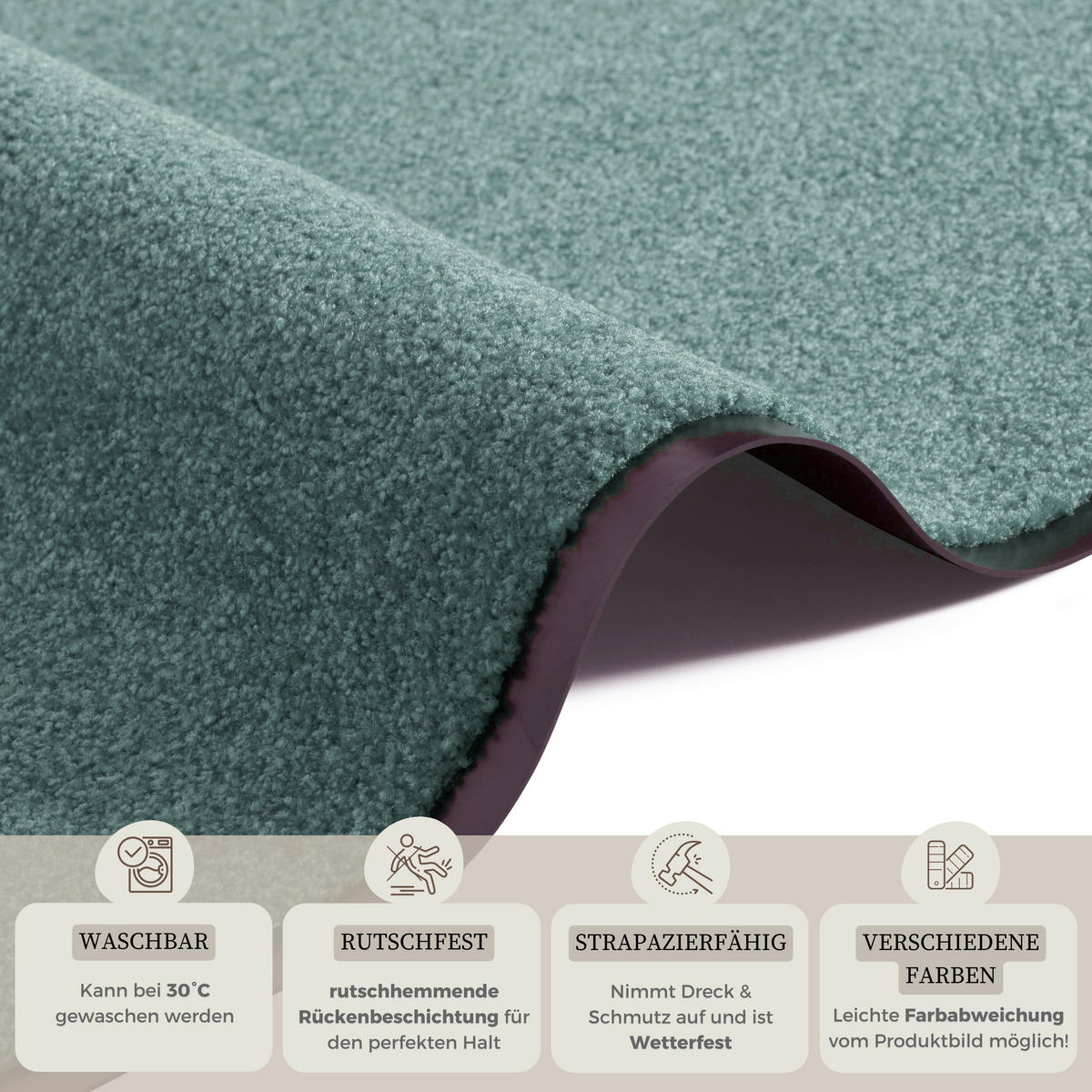 SCHMUTZFANGMATTE  40/60 cm  Grün  - Grün, Basics, Kunststoff/Textil (40/60cm)