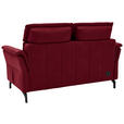 2-SITZER-SOFA in Mikrofaser Rot  - Rot/Schwarz, KONVENTIONELL, Textil/Metall (178/103/95cm) - Dieter Knoll