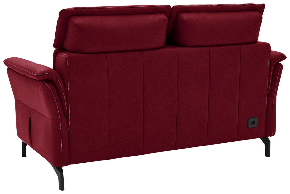 2-SITZER-SOFA in Mikrofaser Rot  - Rot/Schwarz, Konventionell, Textil/Metall (178/103/95cm) - Dieter Knoll