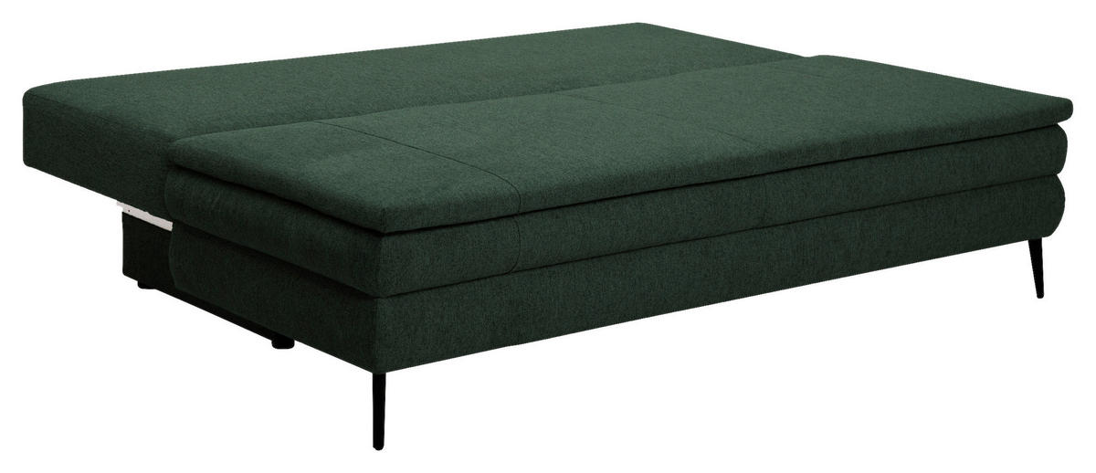 SCHLAFSOFA in Textil Dunkelgrün  - Dunkelgrün/Schwarz, Design, Kunststoff/Textil (200/90/100cm) - Venda