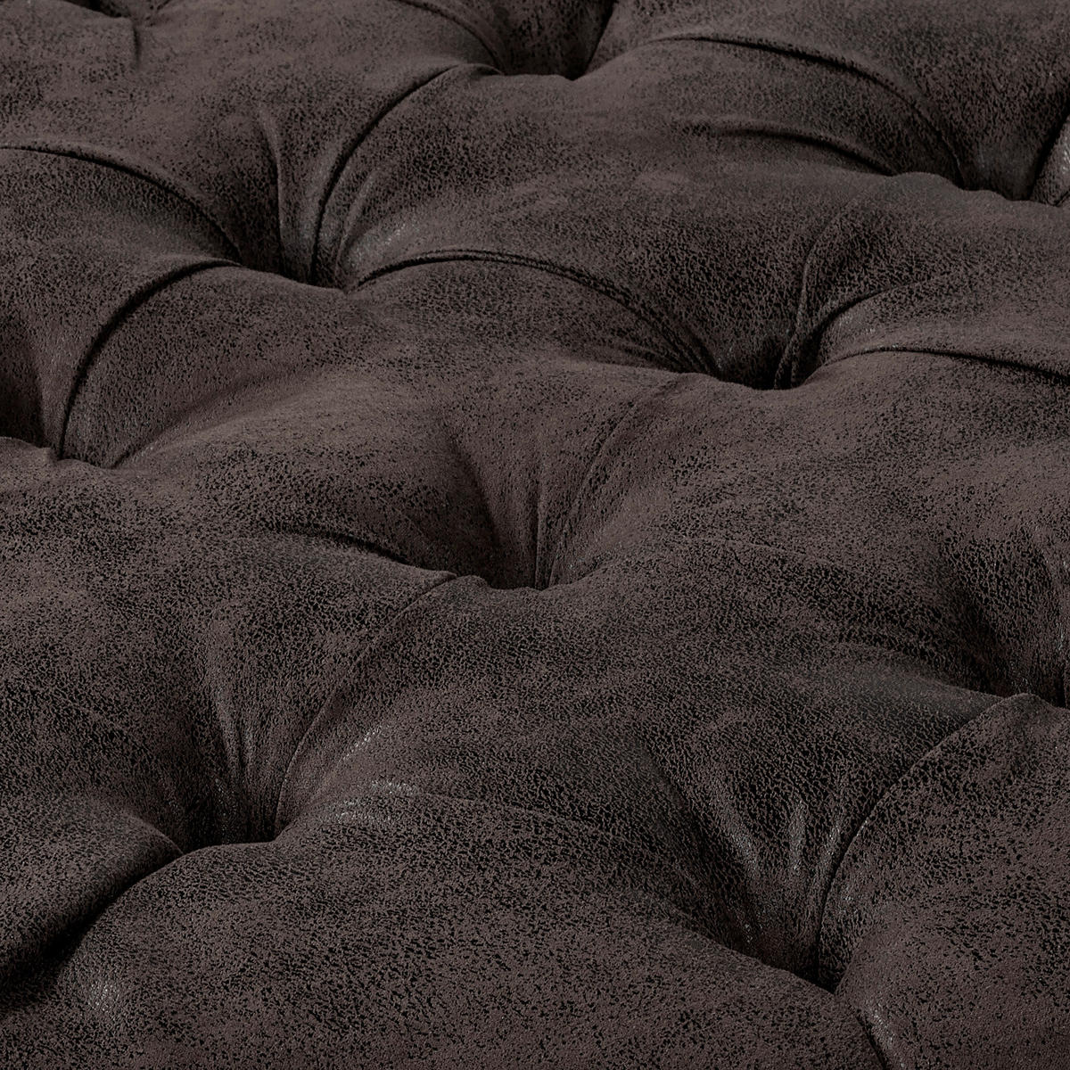 HOCKER Pako Lederlook Schwarz  - Schwarz/Braun, Design, Holz/Textil (80/45/80cm) - Livetastic