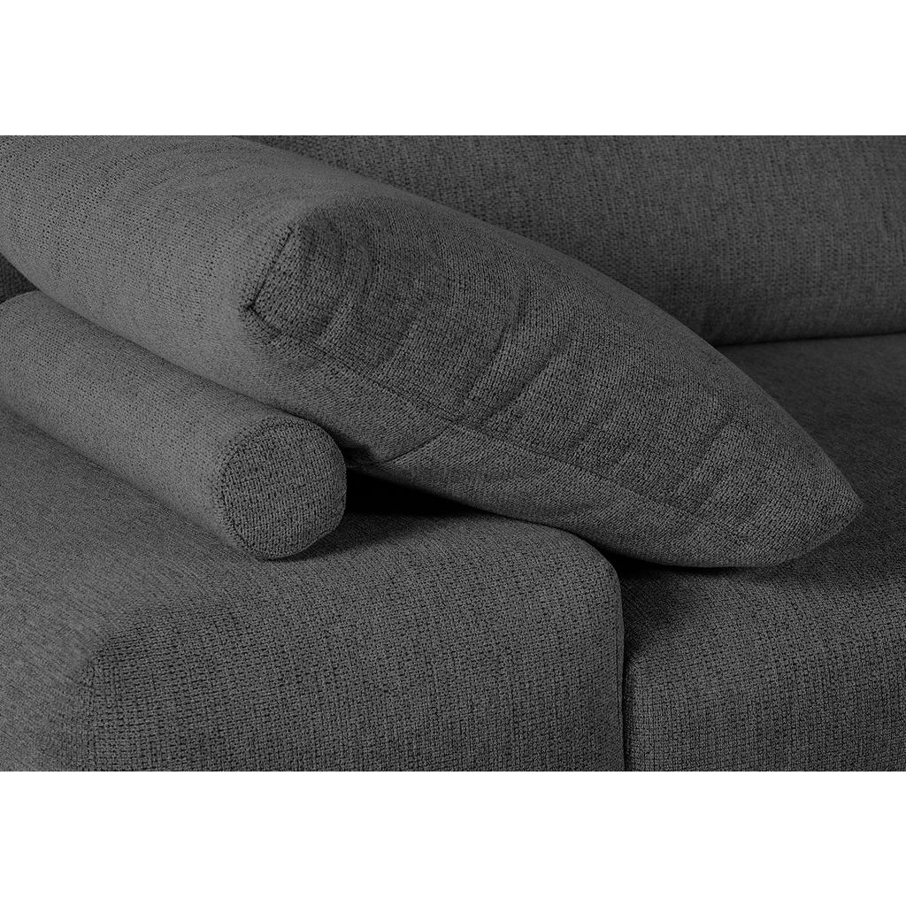 Thumbnail - Carryhome Ecksofa, Dunkelgrau, Textil, 3-4-Sitzer, Füllung: Schaumstoff, Ottomane rechts, L-Form, 310x240 cm, seitenverk...