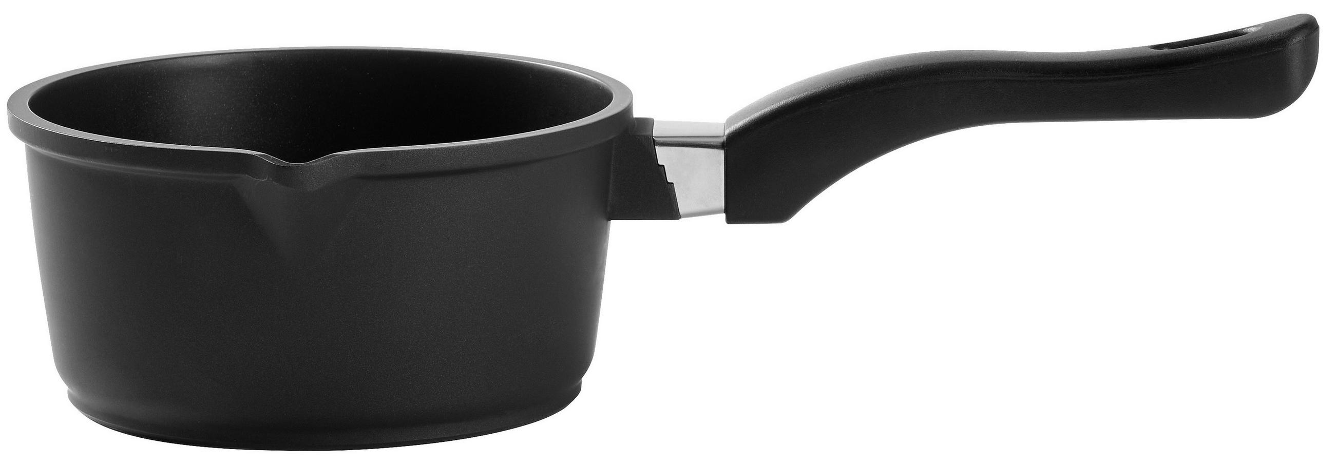 STIELKASSEROLLE Turin 1,1 L  - Edelstahlfarben/Schwarz, KONVENTIONELL, Kunststoff/Metall (16/8,5cm) - Homeware Profession.