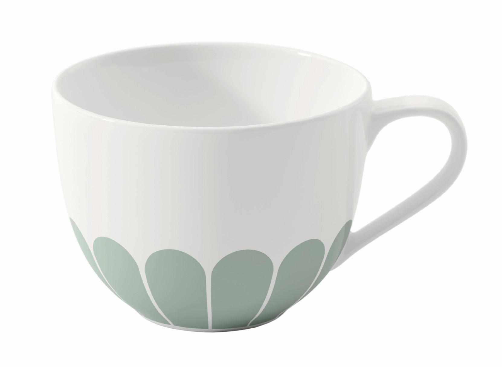 Villeroy & Boch Kaffeetasse Fleur Vert Weiß, Salbeigrün 8.5x6.5x11.5 cm