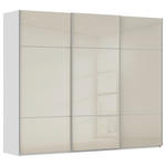 SCHWEBETÜRENSCHRANK 301/223/68 cm 3-türig Weiß, Champagner  - Champagner/Alufarben, KONVENTIONELL, Glas/Holzwerkstoff (301/223/68cm) - Novel