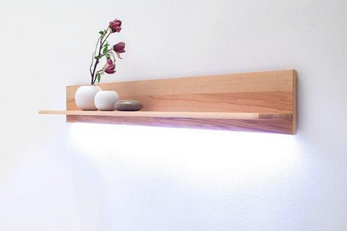 WOHNWAND La Paz  in Kernbuche  319/209/51 cm  - Silberfarben/Buchefarben, Design, Glas/Holz (319/209/51cm) - Livetastic