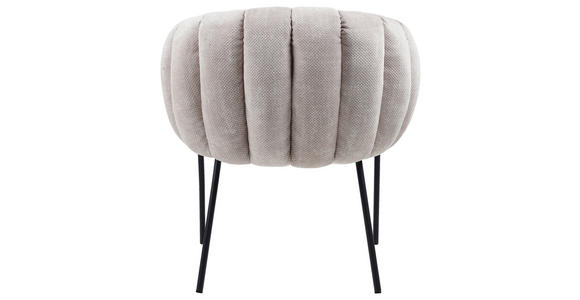 ARMLEHNSTUHL in Eisen Struktur - Beige/Schwarz, Design, Textil/Metall (74/63/79cm) - Novel