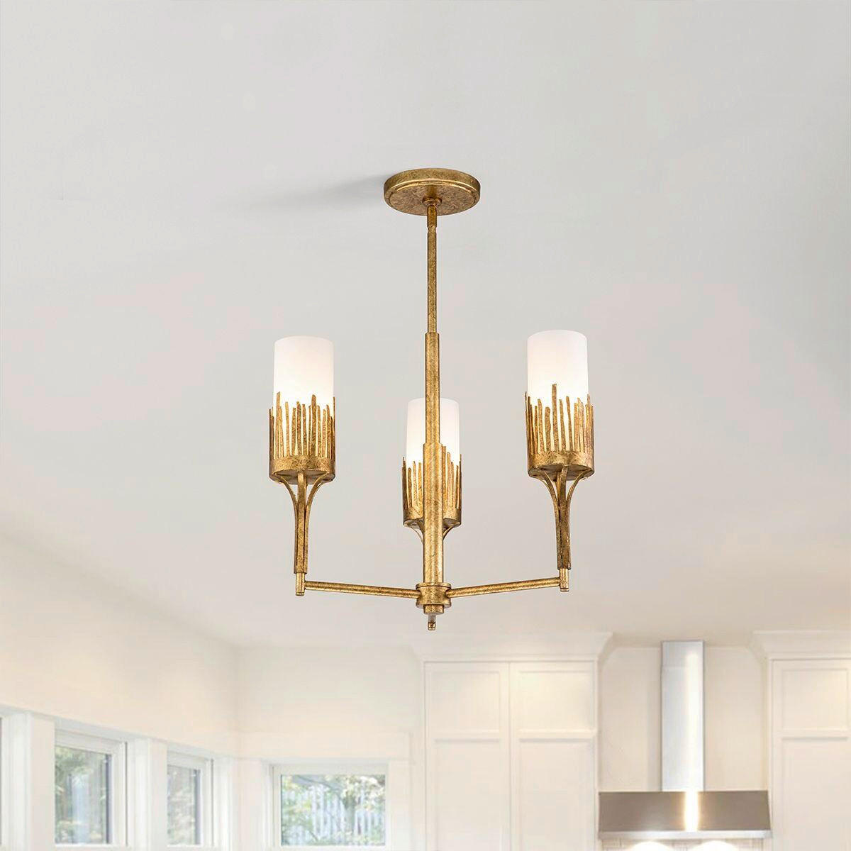 KRONLEUCHTER Quintiesse 81,3/50,8/50,8 cm  - Goldfarben, KONVENTIONELL, Glas/Metall (81,3/50,8/50,8cm) - Elstead Lighting