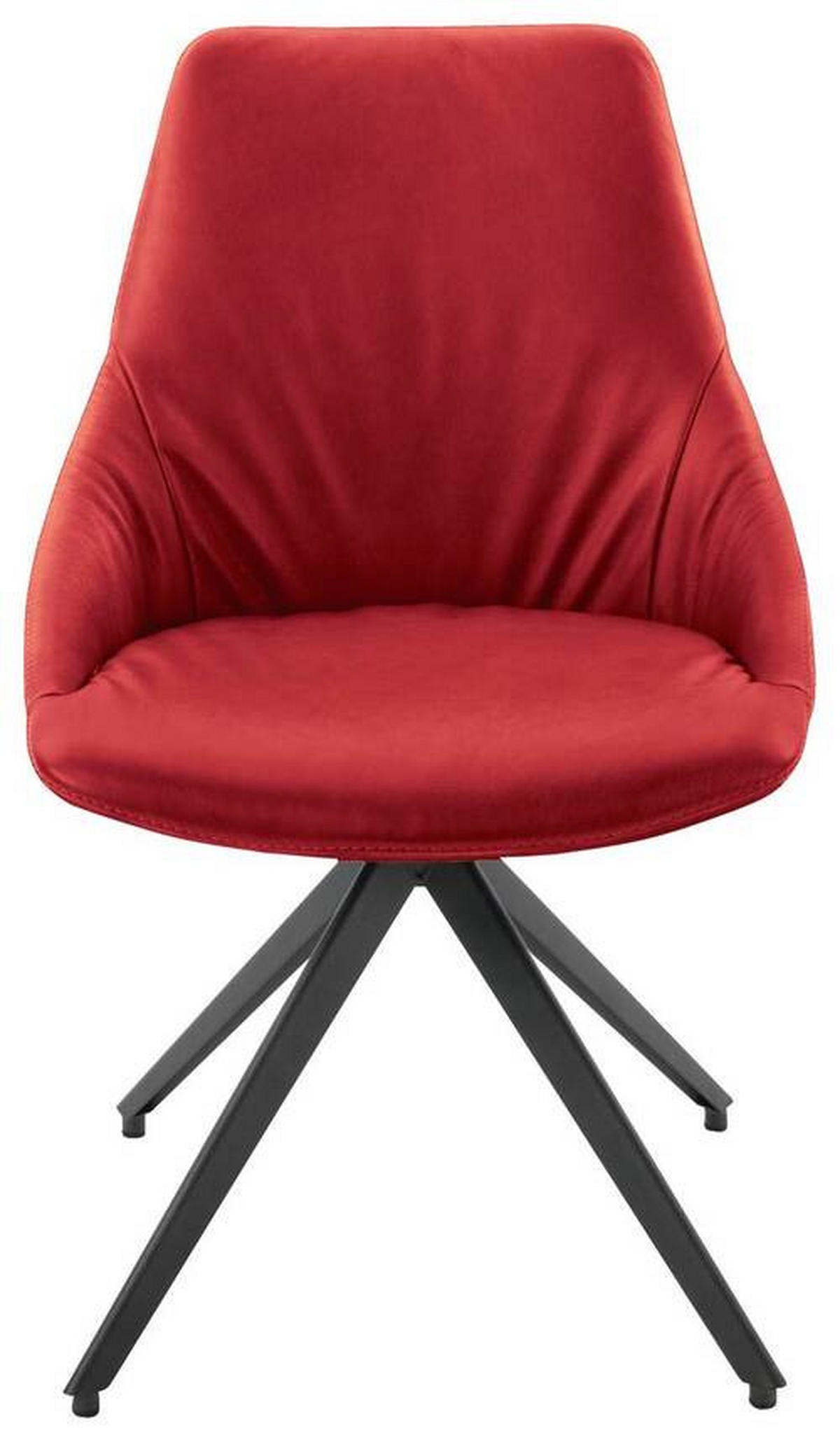 STUHL Echtleder Rot, Anthrazit  - Anthrazit/Rot, Design, Leder/Metall (55/87/62cm) - Bert Plantagie