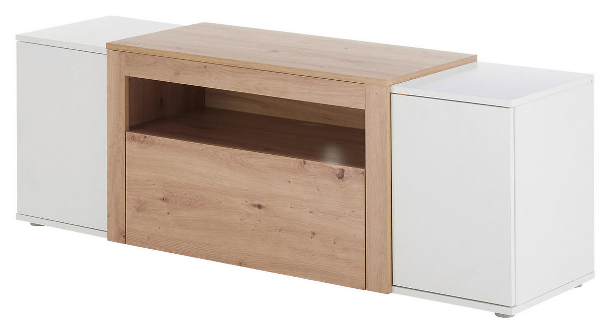 LOWBOARD  in 150/51/40 cm  - Eiche Artisan/Weiß, Natur, Holzwerkstoff (150/51/40cm) - MID.YOU