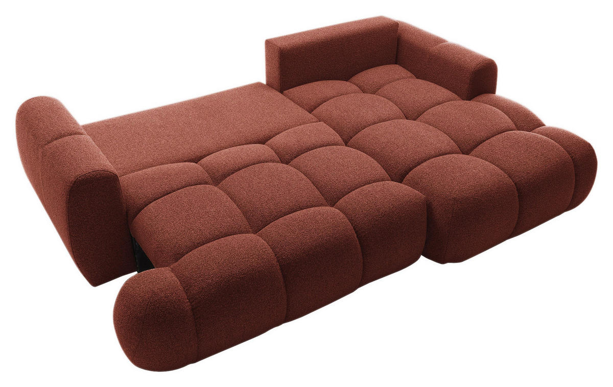 ECKSOFA Dunkelorange Struktur  - Dunkelorange/Schwarz, KONVENTIONELL, Kunststoff/Textil (272/172cm) - Carryhome