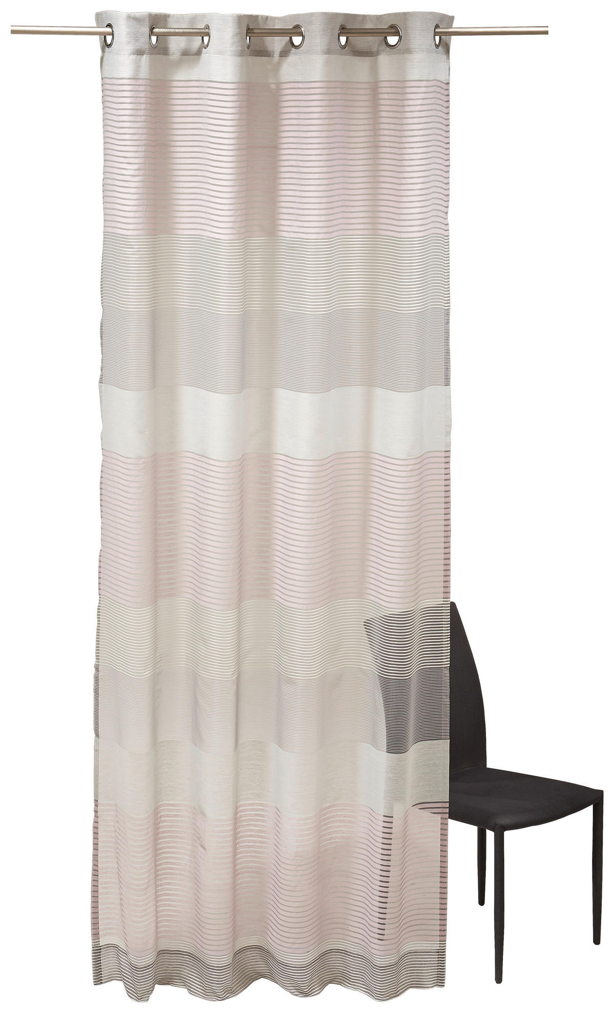 ZÁVĚS S OČKY, průhledné, 140/250 cm - starorůžová/krémová, Design, textil (140/250cm) - Joop!