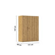 DREHTÜRENSCHRANK 151/197/60 cm 3-türig Eichefarben  - Eichefarben/Silberfarben, Design, Holzwerkstoff/Kunststoff (151/197/60cm) - Novel