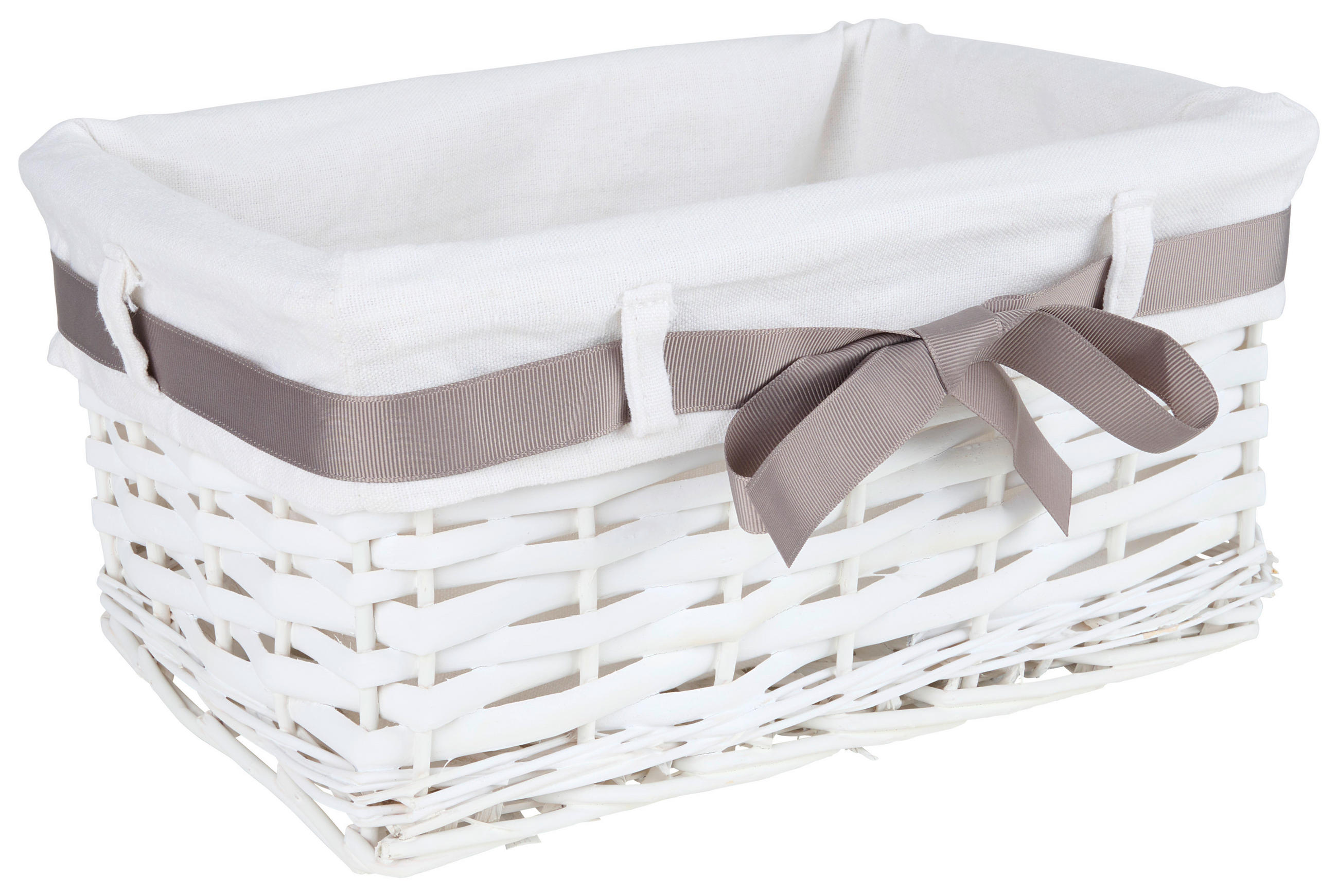 REGALKORB 30/20/14 cm  - Weiss/Grau, Basics, Holz/Textil (30/20/14cm) - Landscape