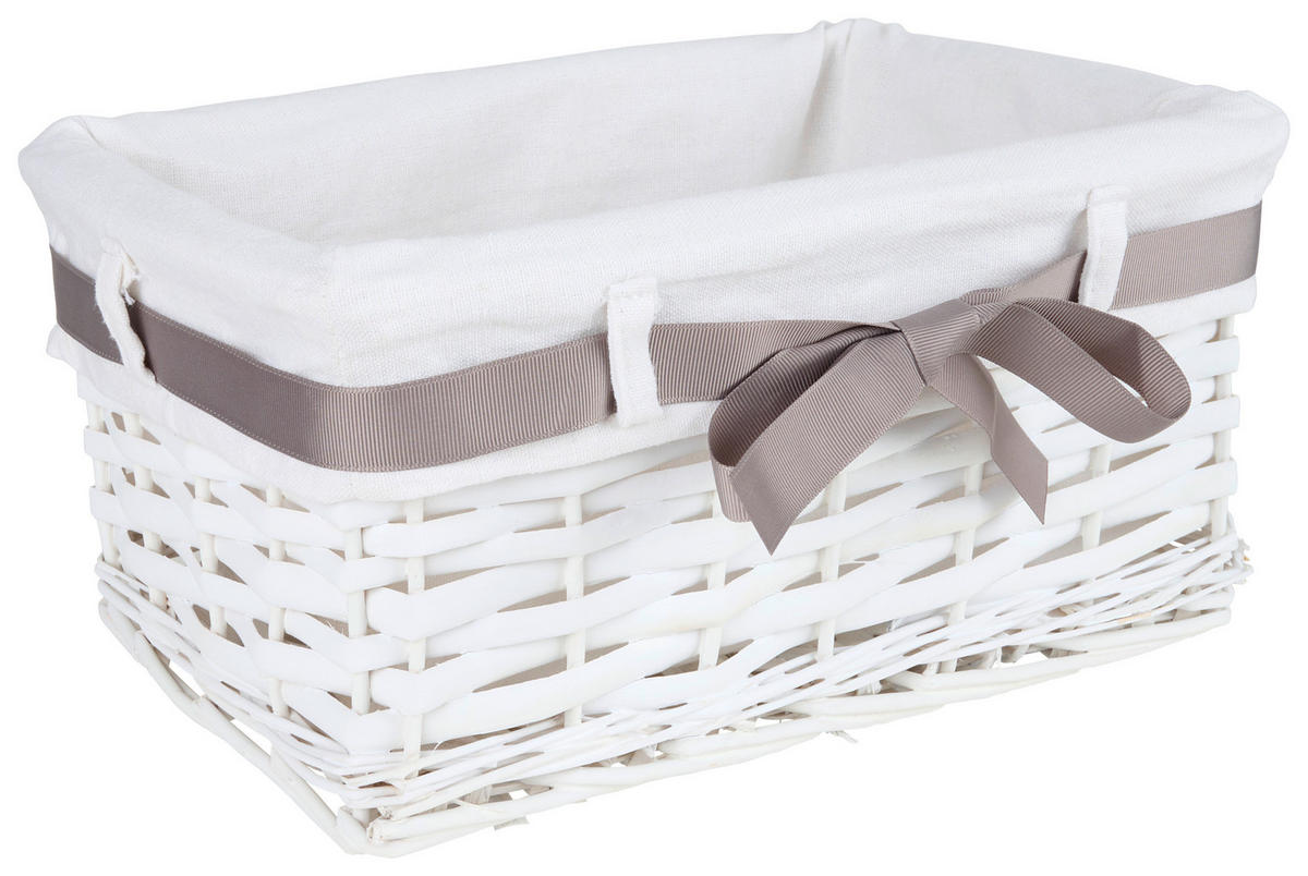 REGALKORB 30/20/14 cm  - Weiss/Grau, Basics, Holz/Textil (30/20/14cm) - Landscape