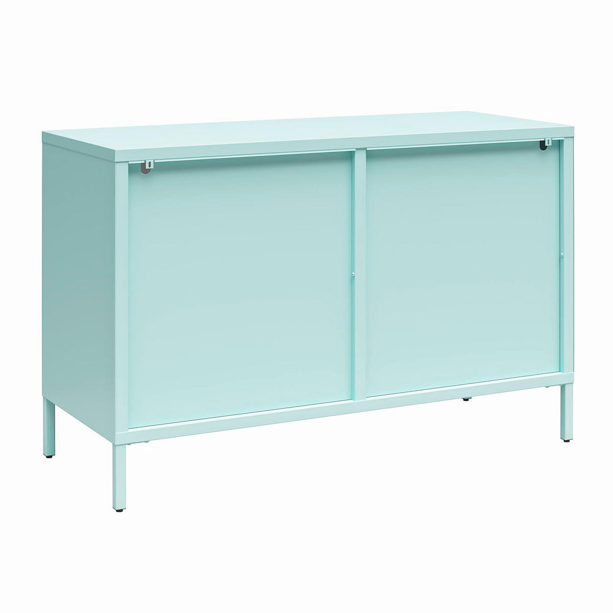 KOMMODE Luna   in 100/64/40 cm  - Blau, Design, Glas/Metall (100/64/40cm) - MID.YOU